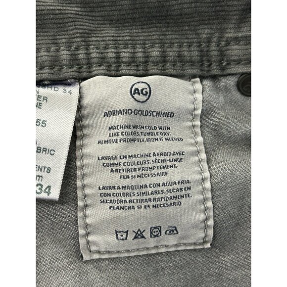 AG Adriano Goldschmied The Everett Pant Mens 32x34 Gray Corduroy Slim Straight - Picture 9 of 15